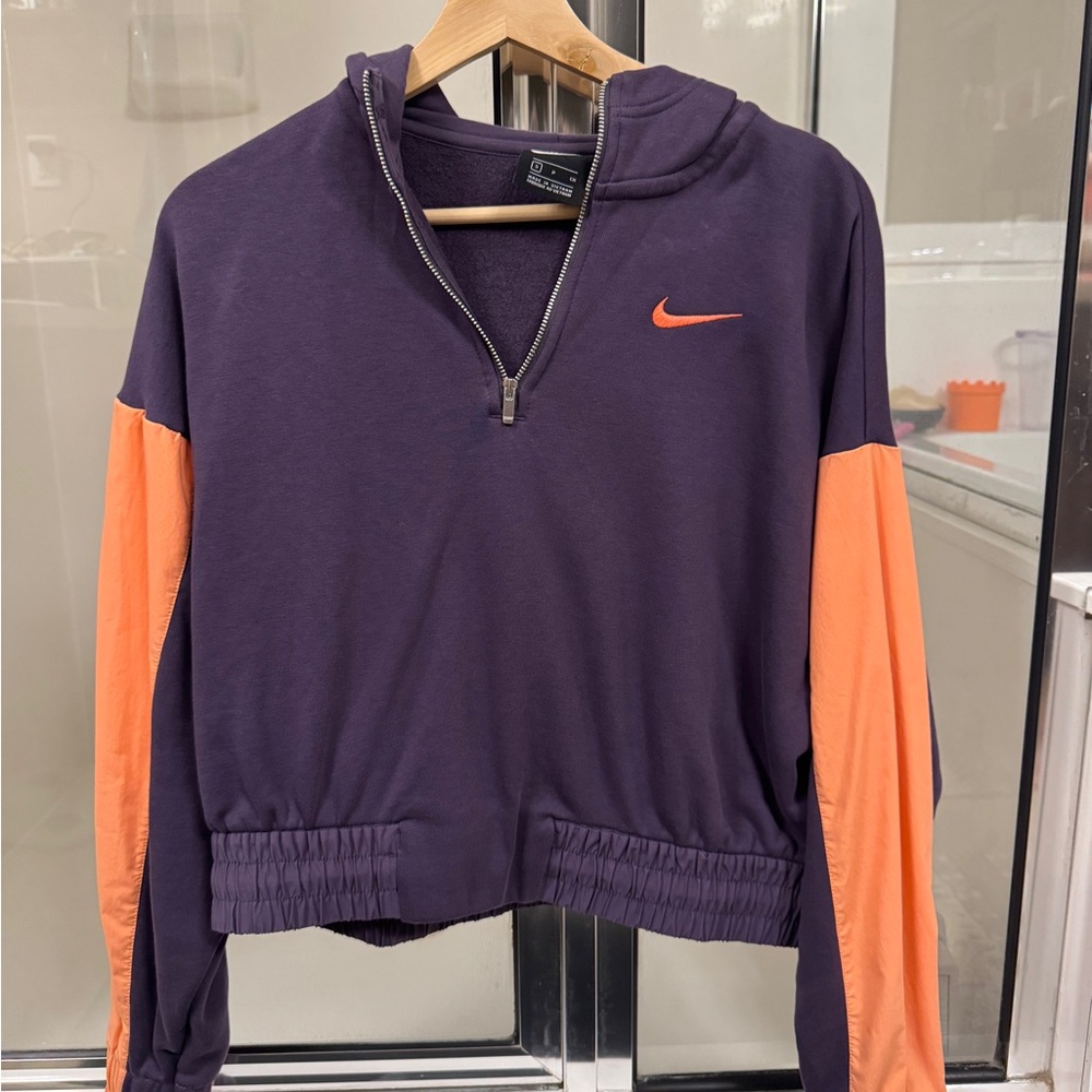 Nike Purple and Orange Half-Zip Hoodie